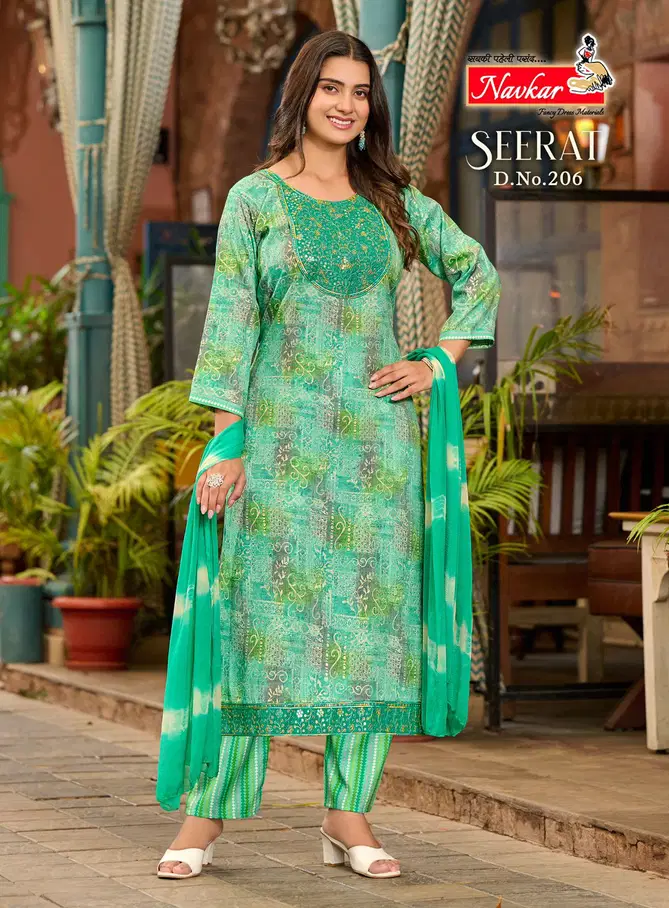 Seerat Vol 2 By Navkar Rayon Foil Printed Kurti With Bottom Dupatta Wholesale Online
